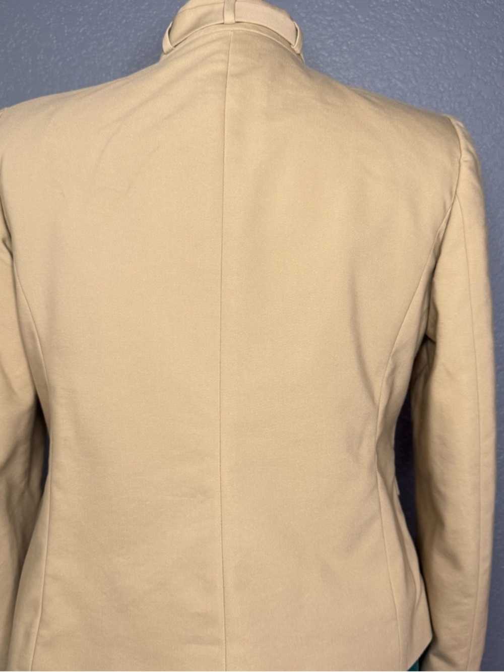 Ann Taylor Cream Utility Jacket Buckle Neck Size 12 Tailored Lightweight - Picture 8 of 16